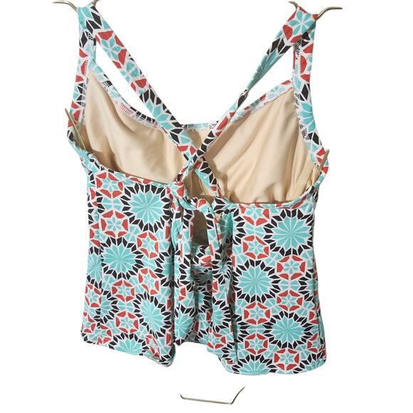 Lands' End Women's Size 10 Halter Tankini Top Geometric Pattern - Picture 8 of 9